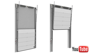 Porte sectionnelle industrielle -  Système de coullisage Vertical Lift